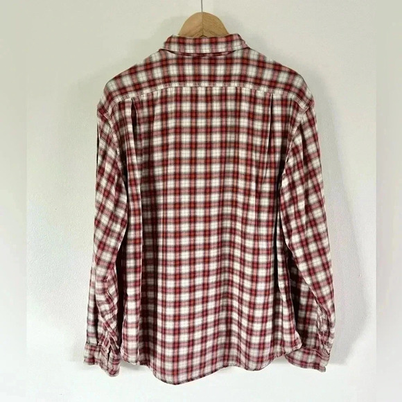 Eddie Bauer Classic Fit Red Plaid Check Collared Cotton Button Down Size Large - Picture 6 of 9